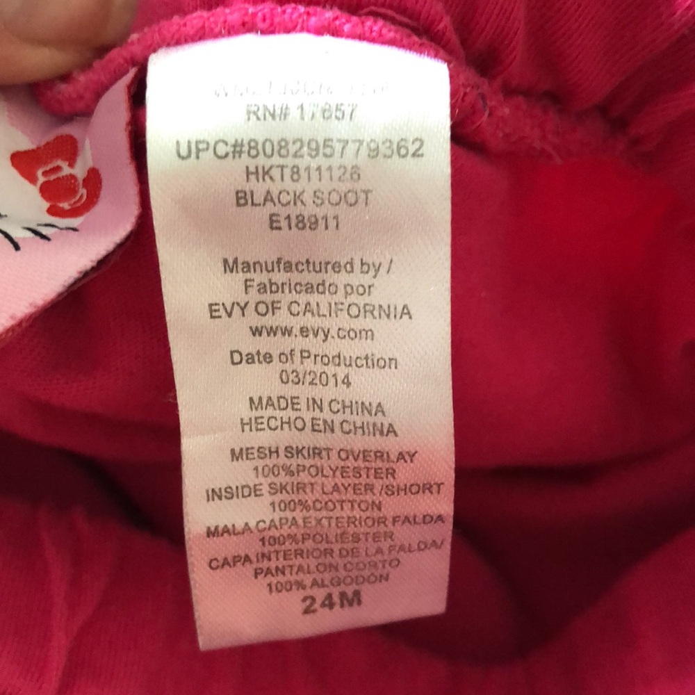 Hello Kitty Hot Pink TuTu Mesh Skirt with Shorts Size 24M Skort - Picture 6 of 7